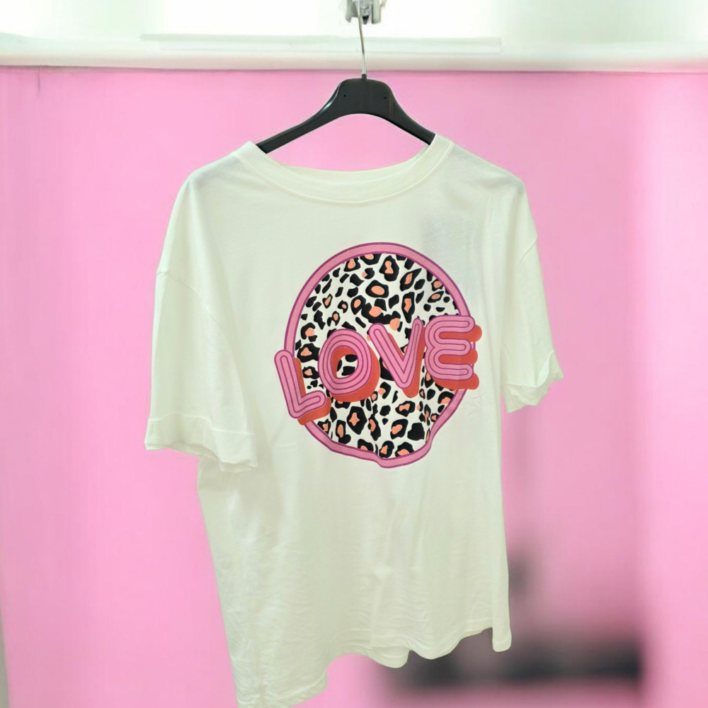 T-SHIRT ΜΕ ΣΤΑΜΠΑ ΛΕΥΚΟ