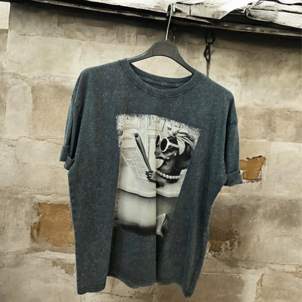T-SHIRT ΜΕ ΣΤΑΜΠΑ VINTAGE WASHED