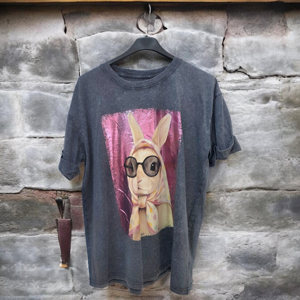 T-SHIRT ΜΕ ΣΤΑΜΠΑ VINTAGE WASHED